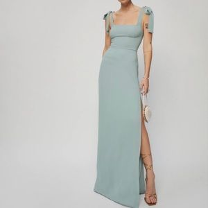 Reformation Westerly dress in celadon. Size 8.